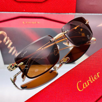 Gafas Fotocromaticas – Montura con acabado de jaguar dorado + Estuche