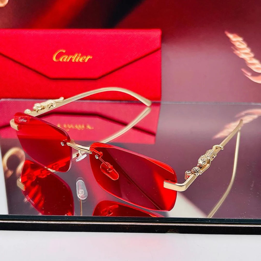 Gafas Fotocromaticas – Montura con acabado de jaguar dorado + Estuche