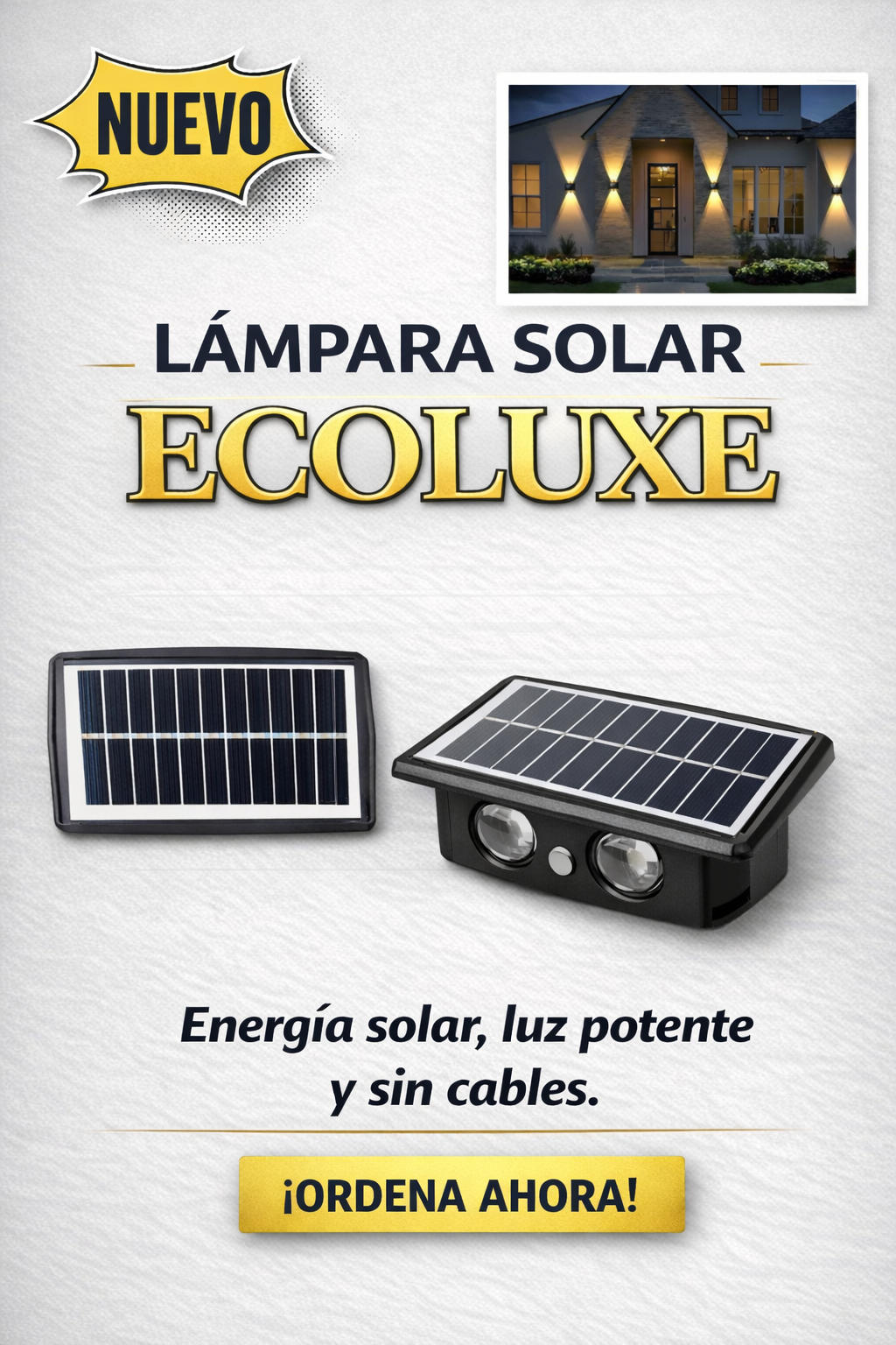 Lámpara Solar Inteligente con Sensor de Movimiento – ¡Se Recarga con el Sol! OFERTA 4x1