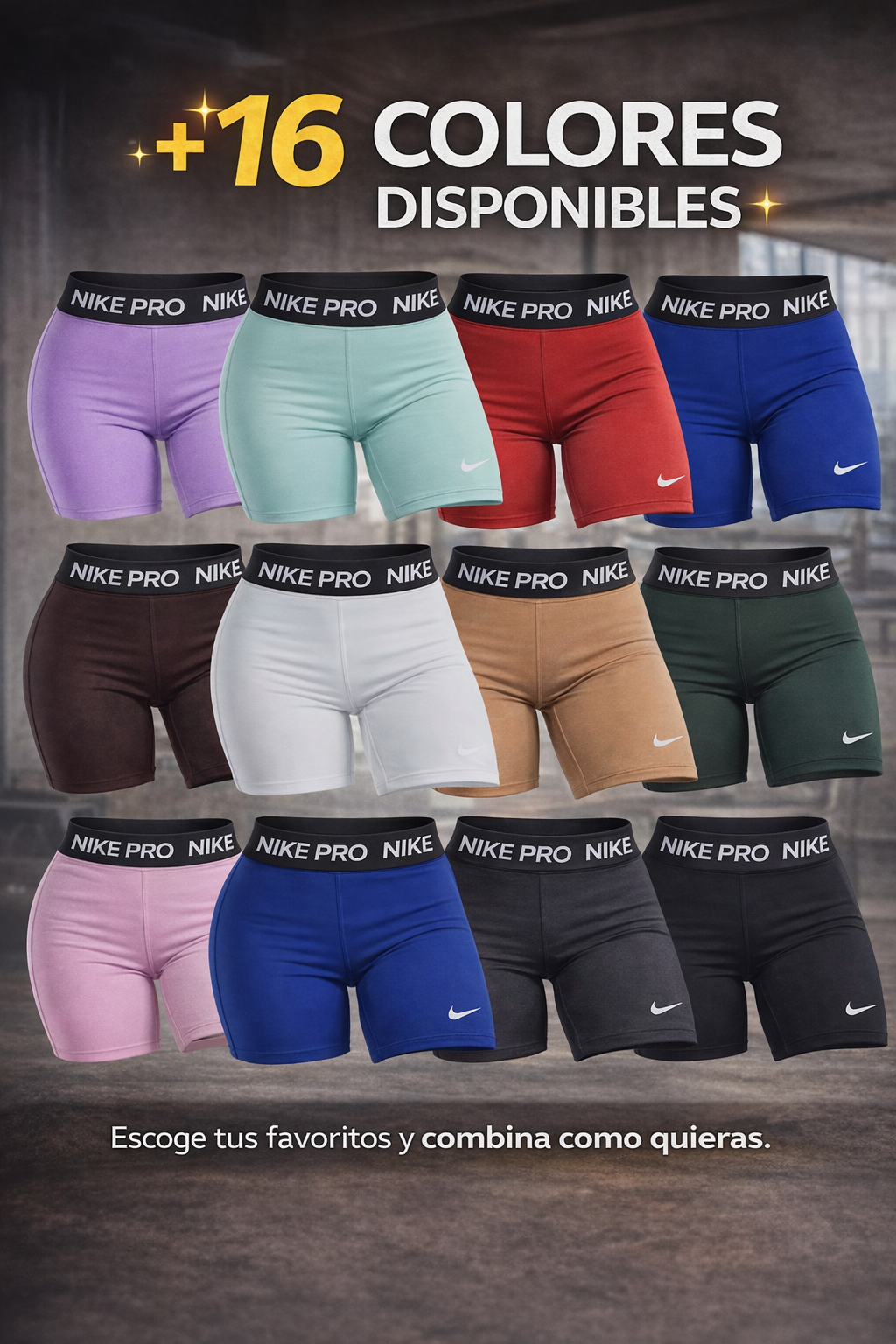 Shorts NIK-PRO MUJER | Tela completamente flexible que no transparenta 3X1 🎁